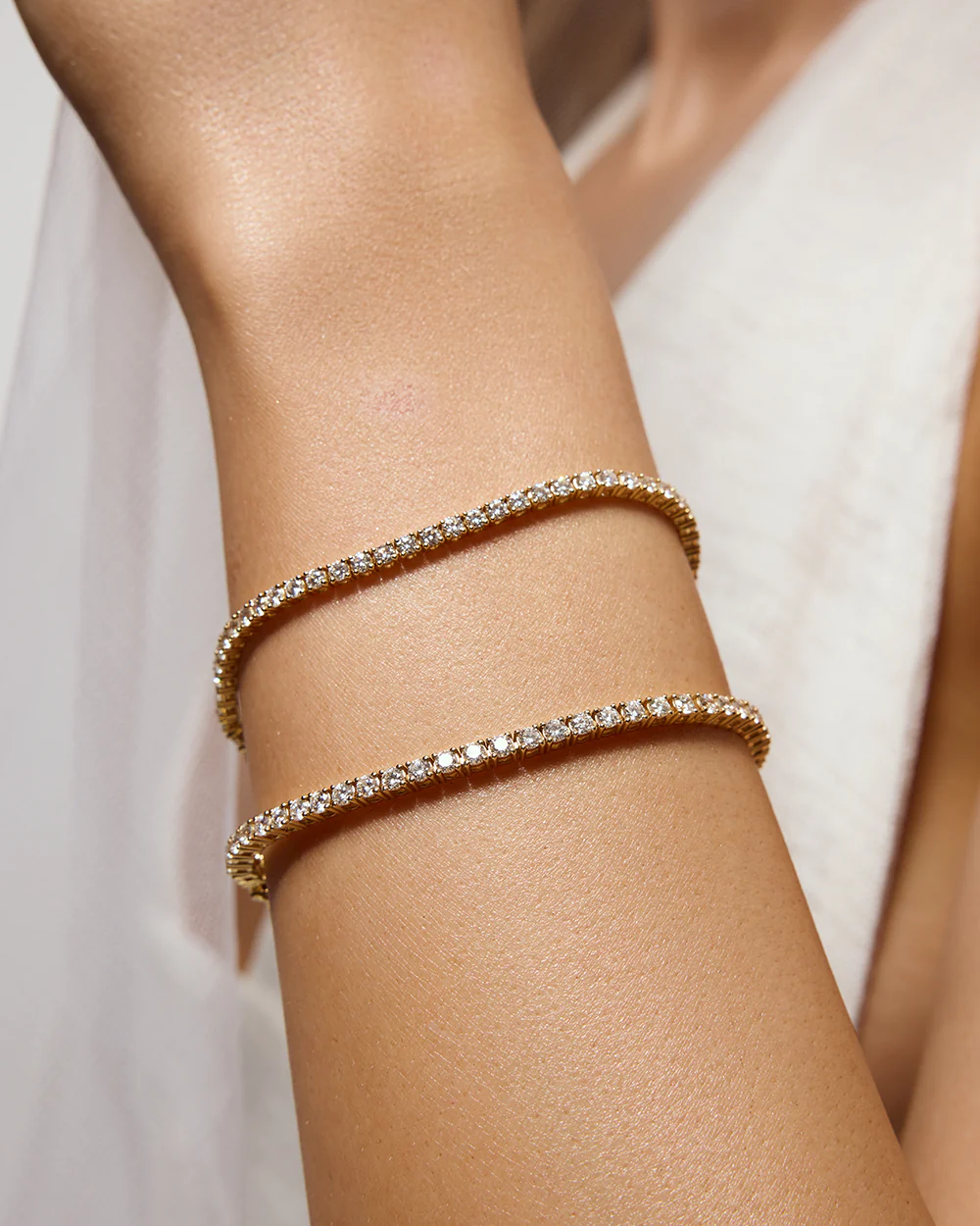 3.30ct Tennis Bracelet - 18ct Yellow Gold - Image 4