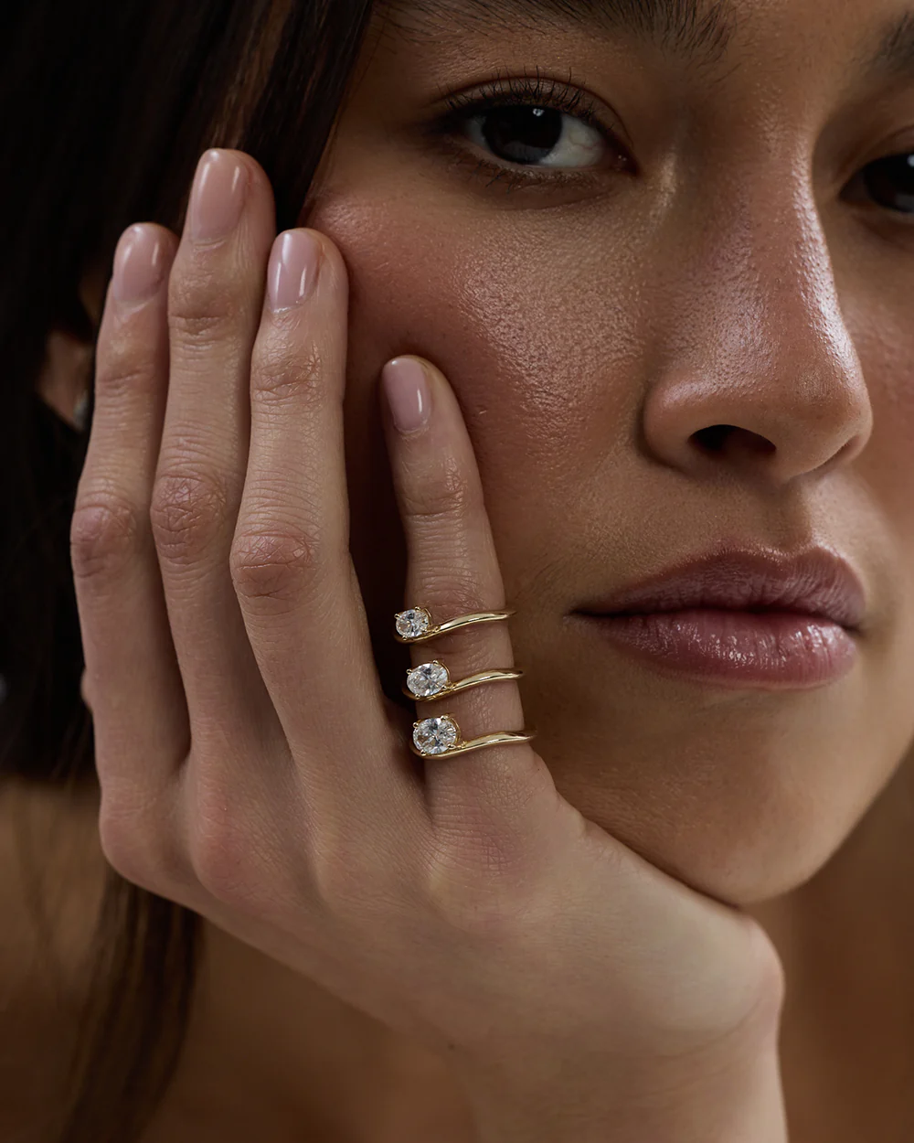 Astra Oval Natural Diamond Pinky Ring - Image 16