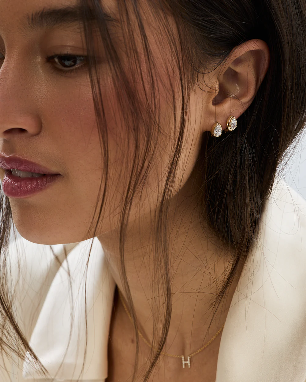 Cleo Marquise Diamond Huggies - Image 20