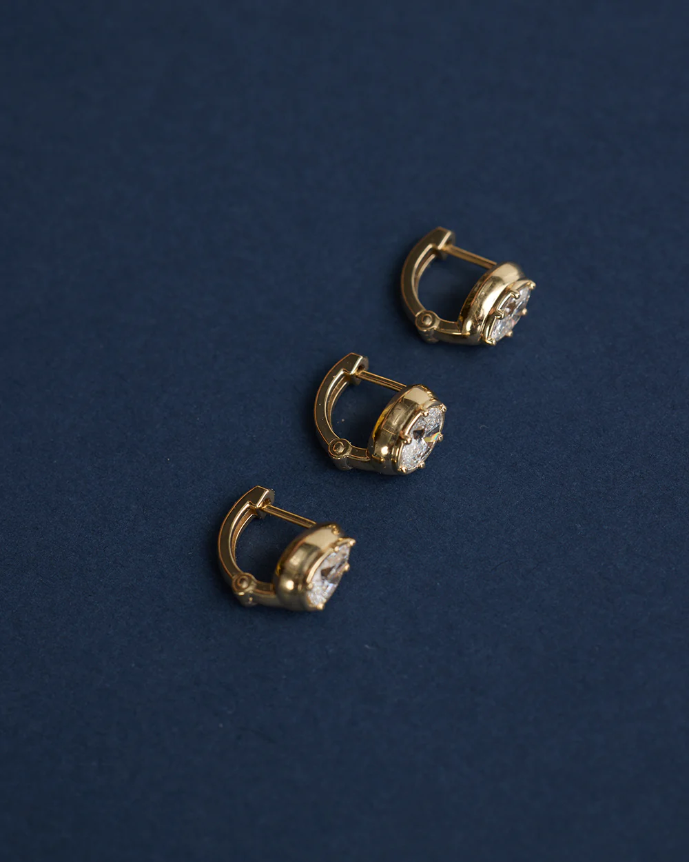 Cleo Oval Diamond Huggies - Image 7