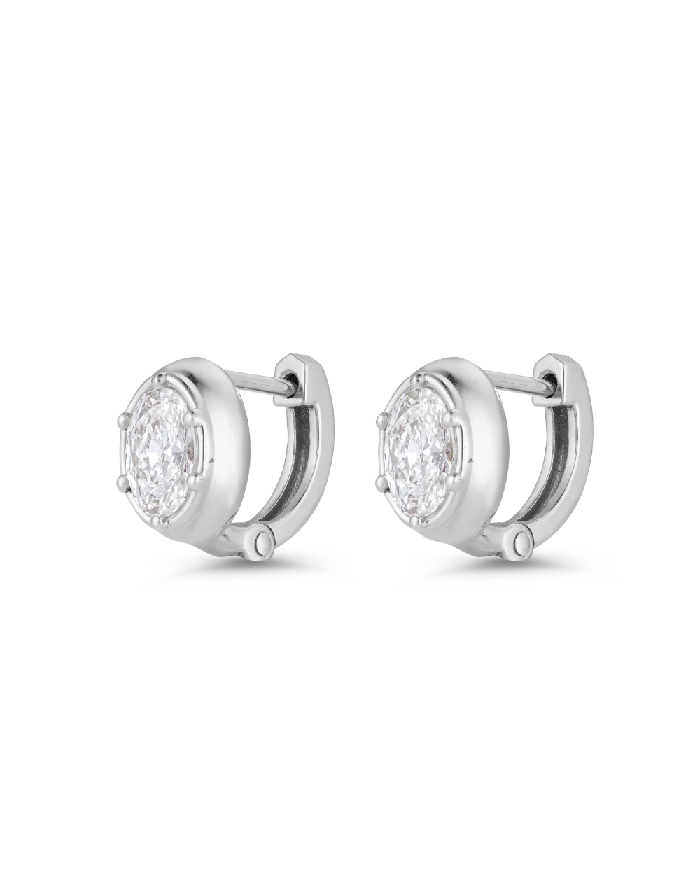 Cleo Oval Diamond Huggies - Image 8