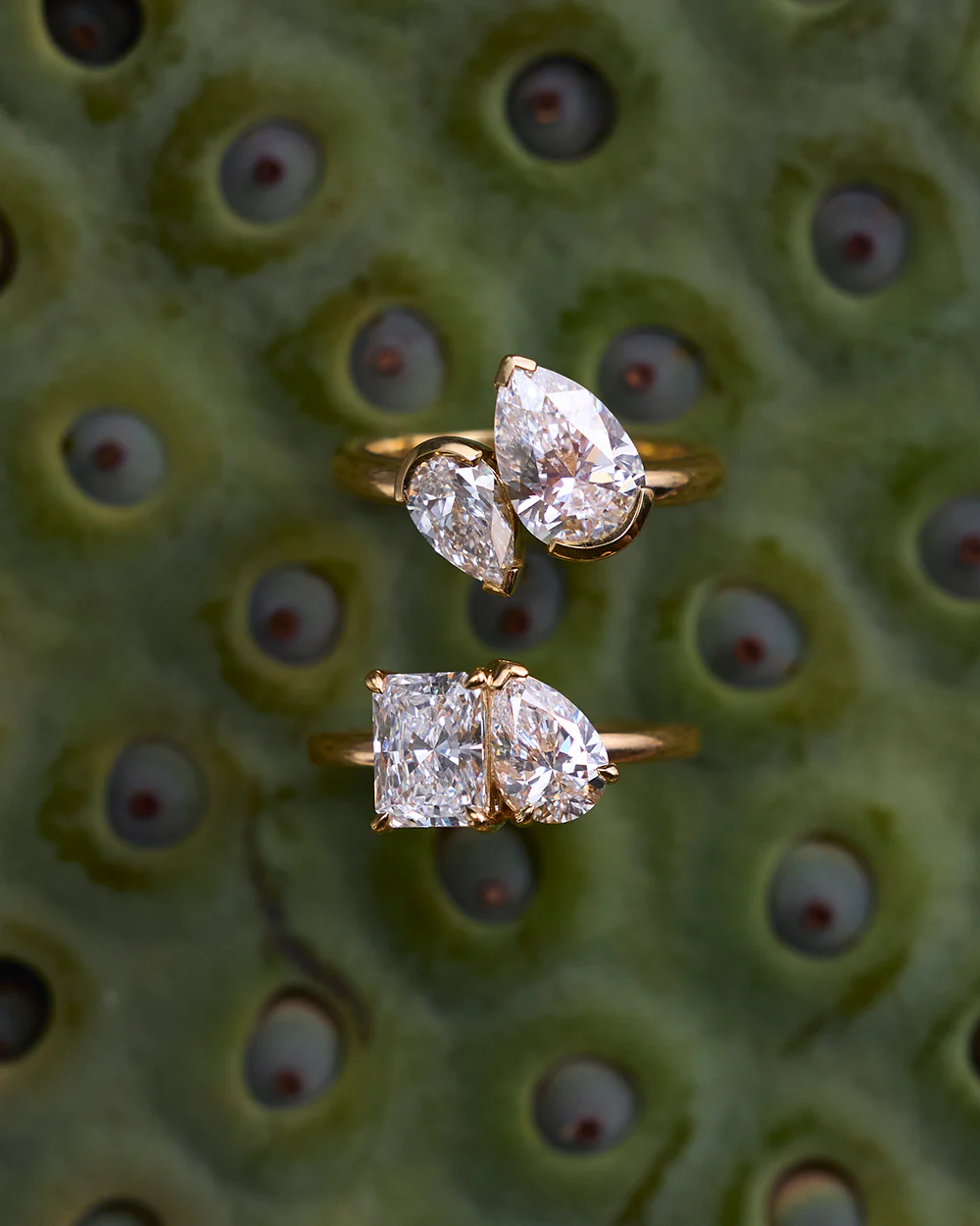 Celine Pear Toi et Moi Diamond Ring - Image 6