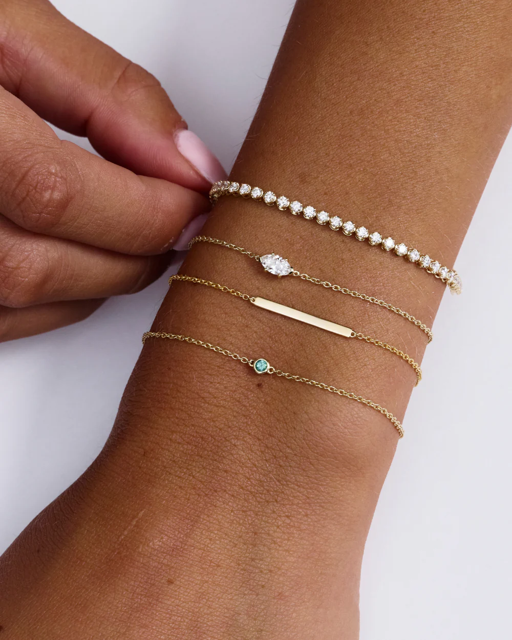 Petite Natural Diamond Tennis Bracelet - Image 12